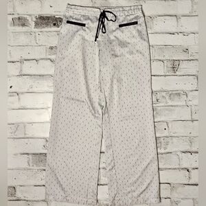 Jacob Satin Stripe Pajama Lounge Pants White Black Small